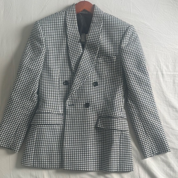 Vintage Wool-Blend Check Blazer | Unisex XS - Picture 5 of 5